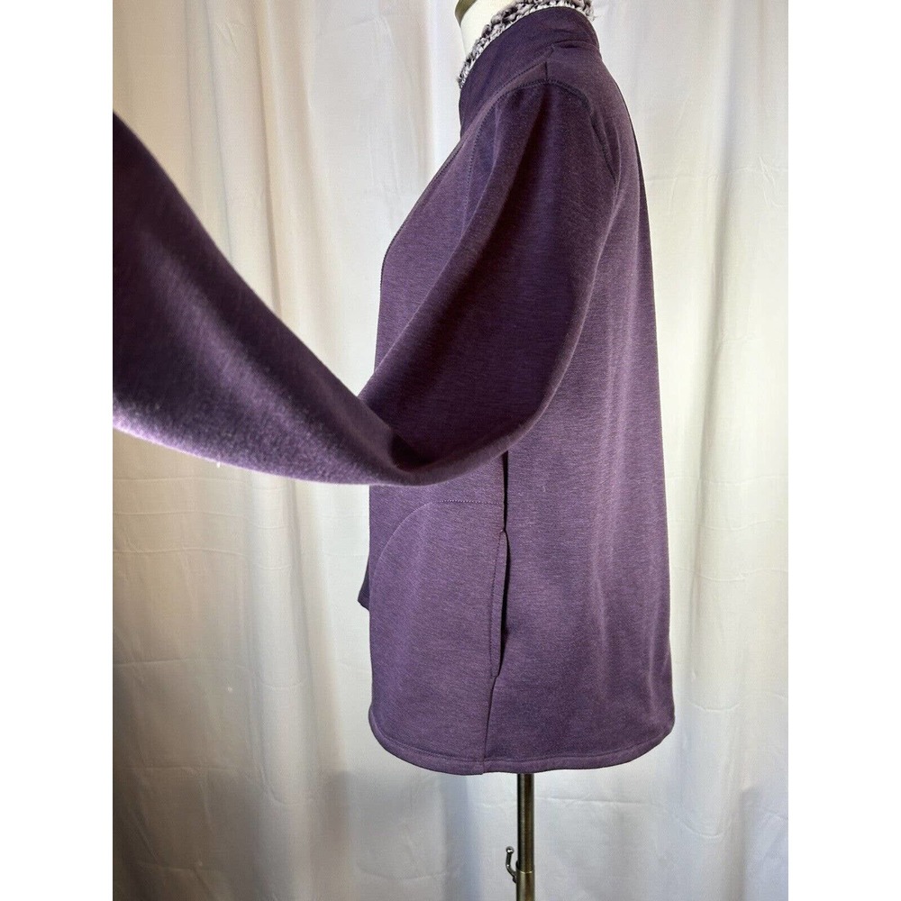 Cuddl Duds sweater jacket Womens M Fleece Lined Full-Zip Pockets purple comfy - Picture 5 of 9
